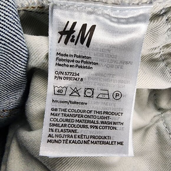 H&M Jeans Womens 30 Blue Stretch Denim Tapered Regular Fit *Read* - Picture 13 of 14